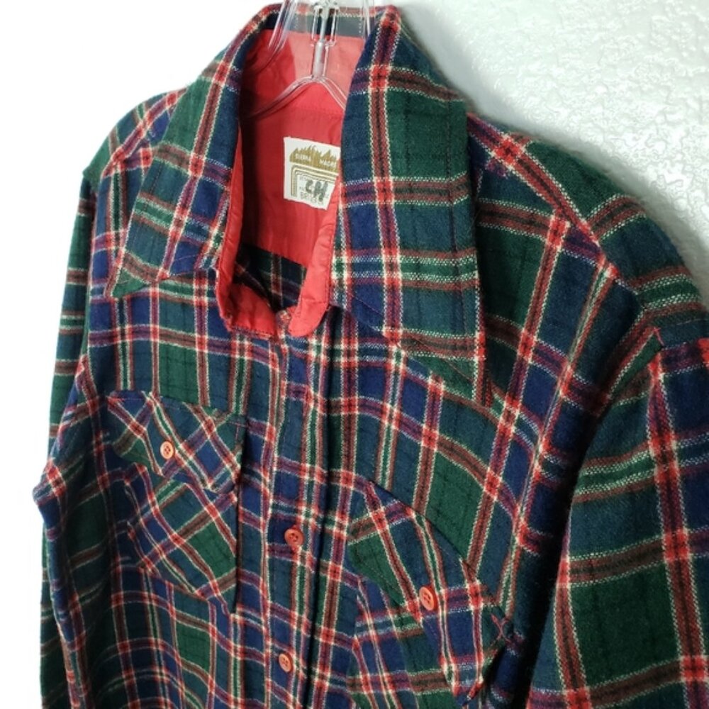 Vintage BRIGGS Sierra Madre Wool Blend Plaid Shirt Shacket Korea size M - Picture 13 of 14